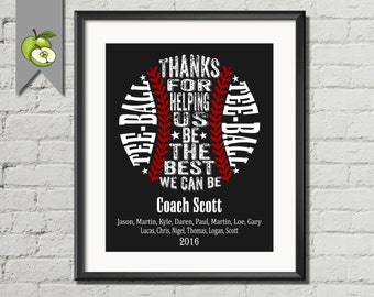 Tee-ball coach, T-ball Appreciation gift, PE Phyical education, phys ed Coach, typography, T-ball Team, Personalised sport, Digital, BB1
