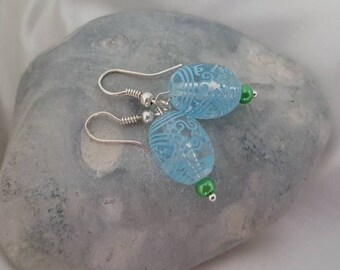 Summer blue green earrings