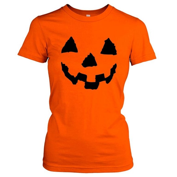 Items similar to Womens Pumpkin Face T-Shirt pumpkin shirt, womens tops ...
