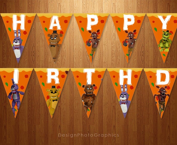 Five Nights at Freddy's Printable Birthday Banner Instant