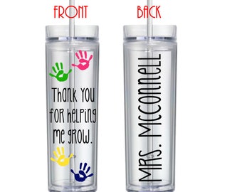 Custom 16 oz Vinyl Teacher Appreciation Tumbler Personalized Teacher Tumbler Teacher Principle Tumbler Teacher Cup