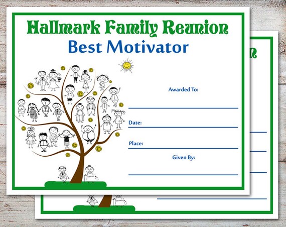 EDITABLE Family Reunion Awards Family Reunion Certificates