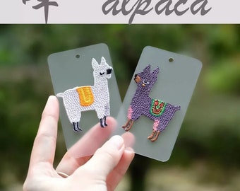 cute Alpaca white and purple embroidered patch little animal iron on patches iron on patch sew on patch