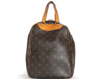 Authentic LOUIS VUITTON Monogram Canvas Leather Excursion Handbag Bag Purse