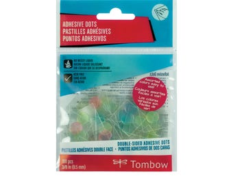 Tombow Permanent Adhesive Dots, Assorted Colors, 100-Pieces