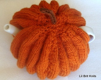 Knitted Pumpkin Teapot Cozy