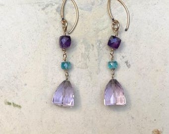 Lavender Amethyst Drop Earrings