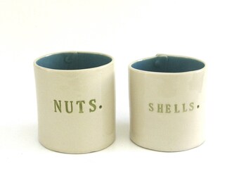 nuts and shells ... hand built porcelain containers