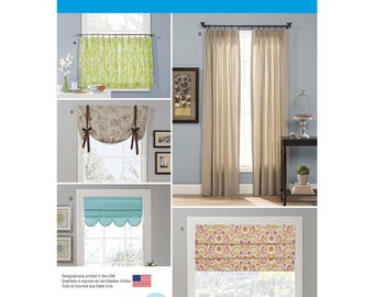 Simplicity 1176 OS Window Treatments Curtains And Valances Sewing Patterns