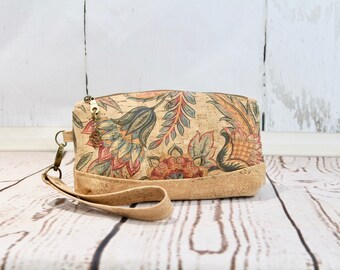 Wristlet purse, small clutch, small purse, cork purse, cork wristlet