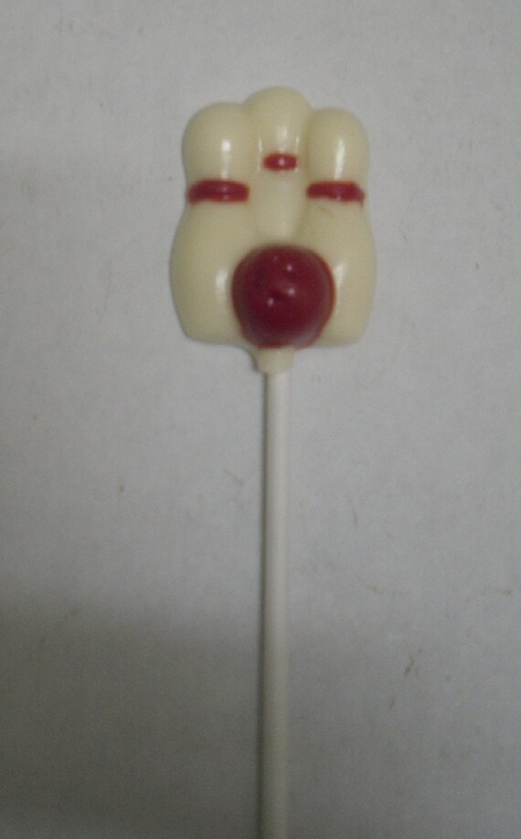 One dozen Bowling ball and pins lollipop