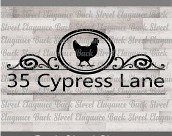 Chicken Mailbox Address Decal SVG Cut File - Mailbox Address - Chicken - SVG - Cut File - Silhouette Cut File Cricut Cut file