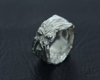 SL1044 - fusion bague en argent, bague large, fusionné en argent, boules d’argent, cadeau d’anniversaire.