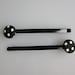 Fabric Covered Buttons - Black and White Polka Dots on Black Hair Pins