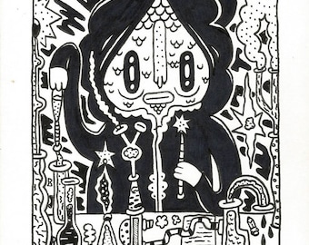 ORIGINAL DRAWING The Alchemist