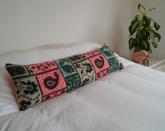 long lumbar kilim pillow cover, 100x30cm, geometric, bohostyle cushionl, kilim body pillow, bohohome, bohemianstyle kilim pillow