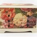 Jewelry Box Chest Large 3 Drawers Flip Top Ring Storage Hand Painted Floral