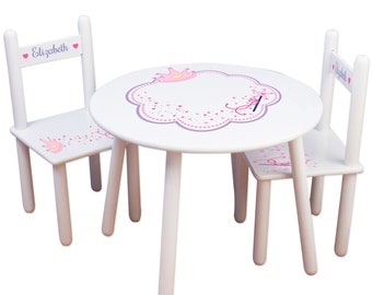 Childs Table & Chair Set personalized with Owl Design for Childs Table & Chair Set personalized with Owl Design for