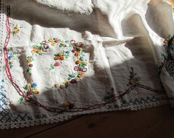 Vintage French Embroidered Mantle Adornment