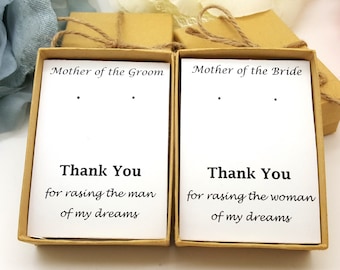 Mother of Groom Earings Gift, Mother of bride Earrings, Gift Box, Message Jewelry Gift Box