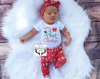 Baby Girl Christmas Outfit,Baby Christmas Outfit, Girl Coming home outfit,Girls Christmas,First Christmas Outfit,Newborn Christmas Outfit