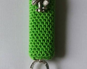 Green shrooms. Handmade crochet lightercozy.