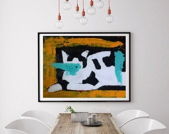 Cat Art, Large Cat, Canvas Art, Cat Acrylic, Painting Cat, Painting Canvas, Cat Paintings, Original Acrylic, Painting Animal, Cat Painting