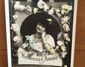 Vintage French Postcard - Bonne Annee - Happy New Year