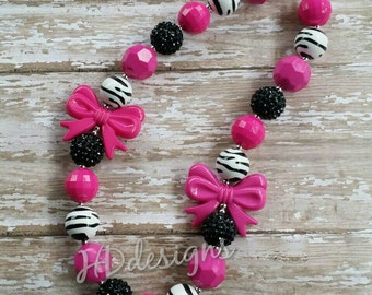 Pink and Brown Chunky Bubblegum Necklace-Children-Toddler-Gift-Photo Prop-Jewelry-Bead Necklace