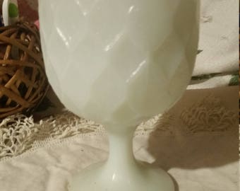 Vintage White Milk Glass Compote