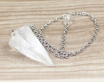 Rock Quartz Point Pendulum Pendant -- Healing Crystal Point Pendant with Silver Plated bail Wholesale 1,3,5,10,50,100