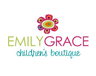 Premade Logo Design - Modern Flower Boutique Logo, Digital Logo, Photography Logo