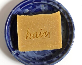 Lavender Vanilla shampoo bar sample by Aquarian Bath made with Organic ingredients