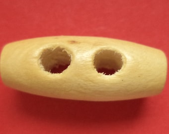 8 TOGGLE BUTTONS wood 26 mm x 11 mm (6716) buttons