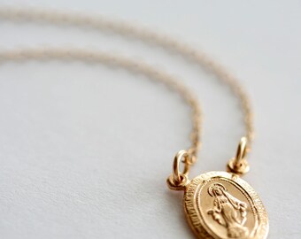 Miraculous Medal - Virgin Mary - 14K Gold Filled Necklace