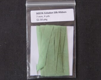 5037A Celadon green Silk Ribbon 7mm