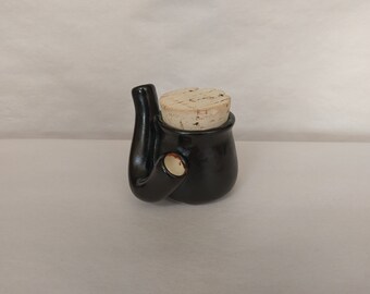 STASH PIPE - Black - Handmade Ceramic #72