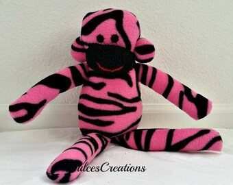 Pink zebra monkey ready to ship