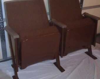 Vintage Two Movie Theater Theatre Auditorium Seats Chairs 1978