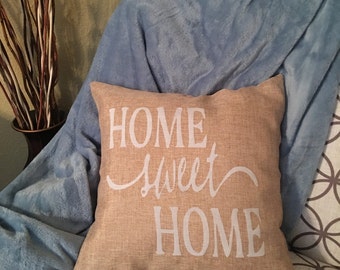 Burlap Home Sweet Home pillow