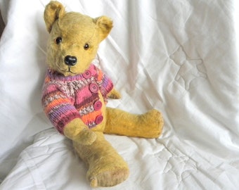 1950's Pedigree Bear - 18" Vintage Mohair Bear - Working Squeaker -1950's Toy - English Teddy