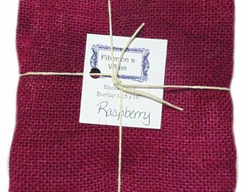 100% Jute Burlap - Hand Dyed - Great for Crafts - Colored Burlap - Each Piece measures 14-1/2" x 18"