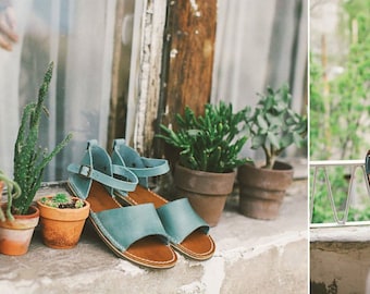Blue Leather Sandals, Summer Shoes, Leather Sandals, Women Sandals, Handmade Sandals, Summer Sandals, Light Blue Leather Women Sandal