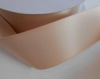Champagne Satin Ribbon / Double Faced Satin Ribbon / 50 Yards of 1.5" Of Satin Champagne Ribbon / Ribbon Supply / Wedding Ribbon / DIY