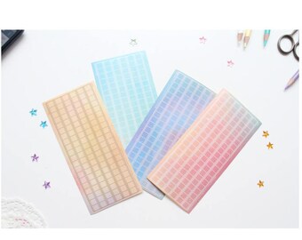 10 WATERCOLOR STICKER SHEETS Set | Diary Deco Pack | Planner Sticker | Journal Stickers | Korean Stickers | Japanese Deco | Keyboard Sticker