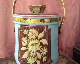 Vintage Candy Tin, Murray Allen Candy Tin w Handle, Made in Englland Confection Tin, Vintage Storage, Cottage Charm Decor, English Tin