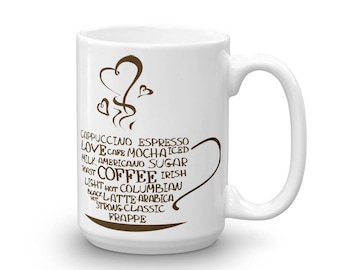 Mug made in the USA, Funny mug, Cappuccino, Cafe Latte, Mocha, Espresso Coffee Cup, Mug, Drinkware, Gift for her, Coffee Mug, Funny coffee