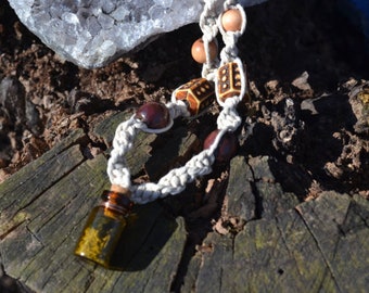 Mossy Glass Bottle Terrarium Hemp Necklace