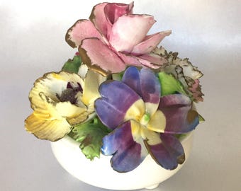 Vintage Crown Staffordshire Bone China Flower Pot