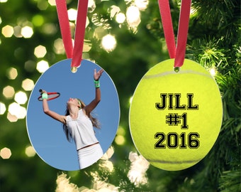 Personalized Tennis Photo Christmas Ornament - Picture Ornament, Christmas Gift, Holiday Decor, Photo Gift, Grandparents Gift